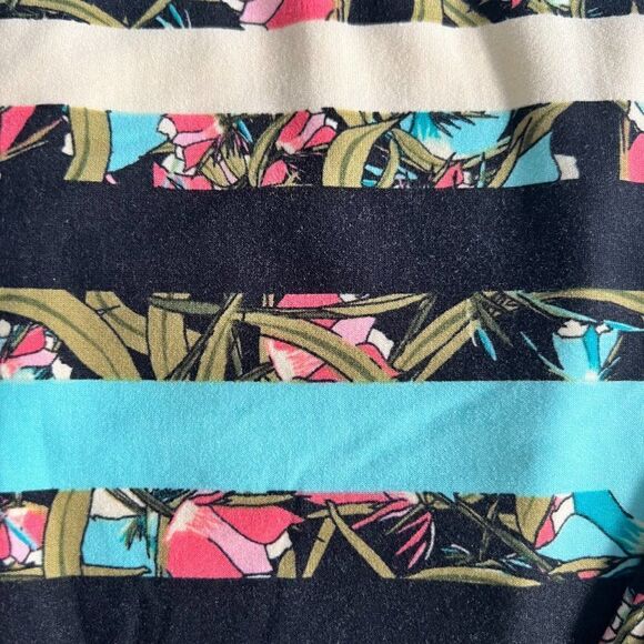 Lularoe Floral Striped Leggings Size OS - Picture 2 of 3